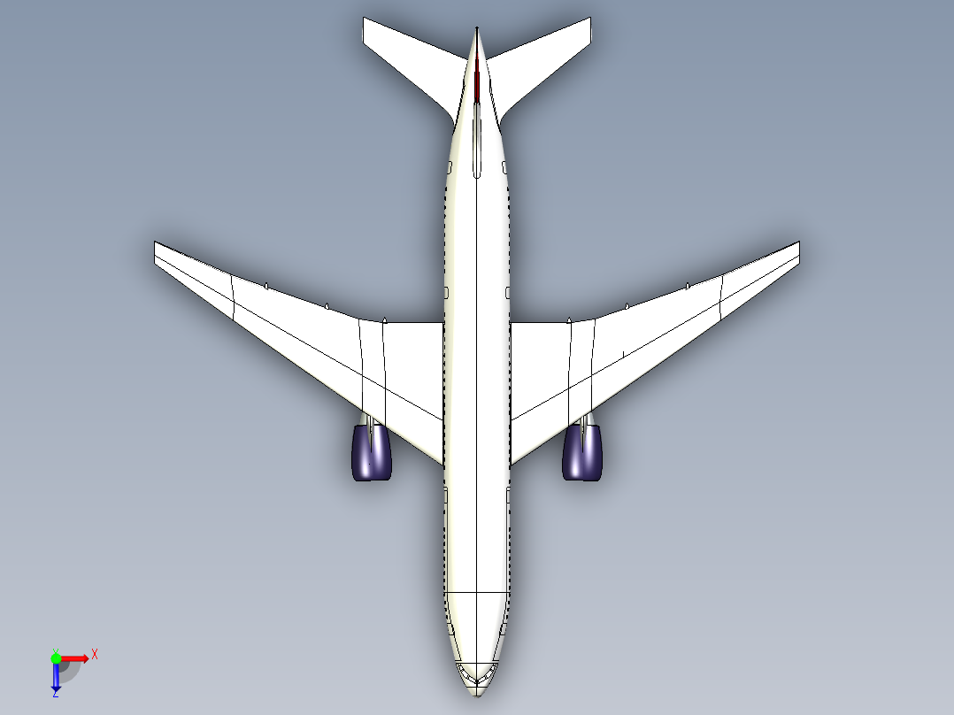 B2004144-波音777飞机俯视图