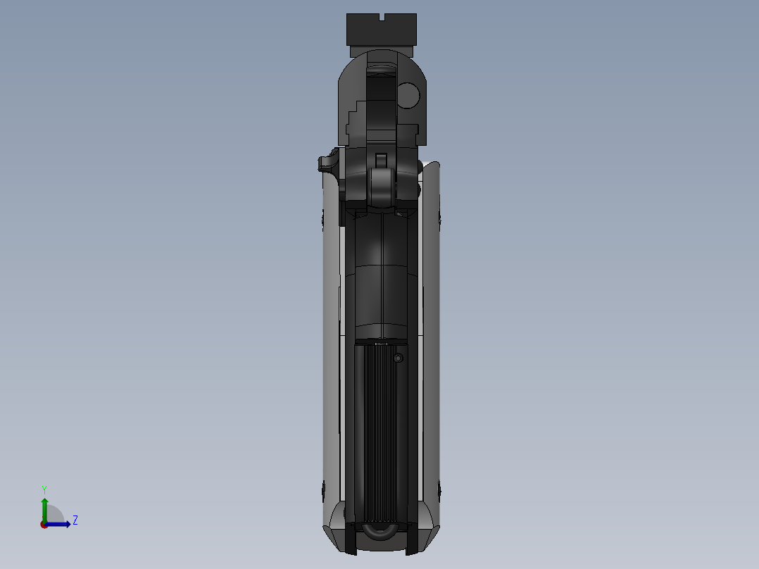 手枪左轮冲锋枪老式狙击步枪设计3D图纸1944-m1911-handgun SW IGS OBJ左视图
