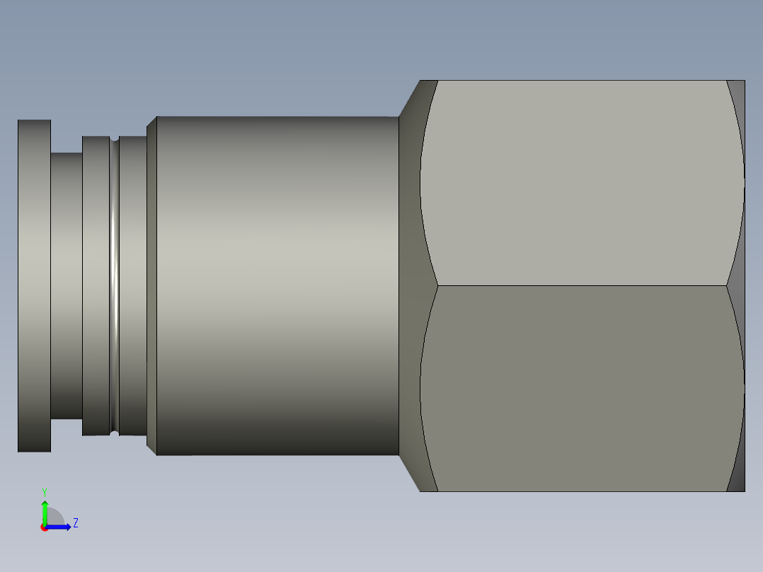 PCF-R气动管接头PCF8-02左视图