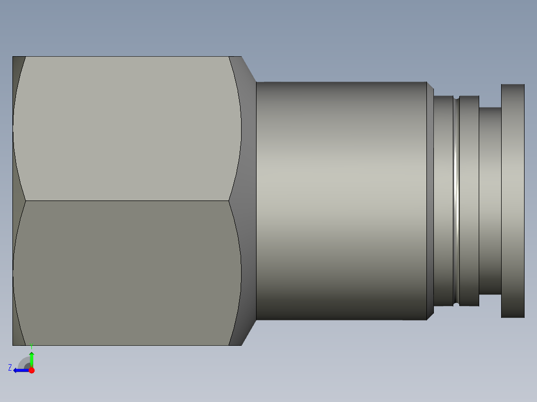 PCF-R气动管接头PCF8-02右视图