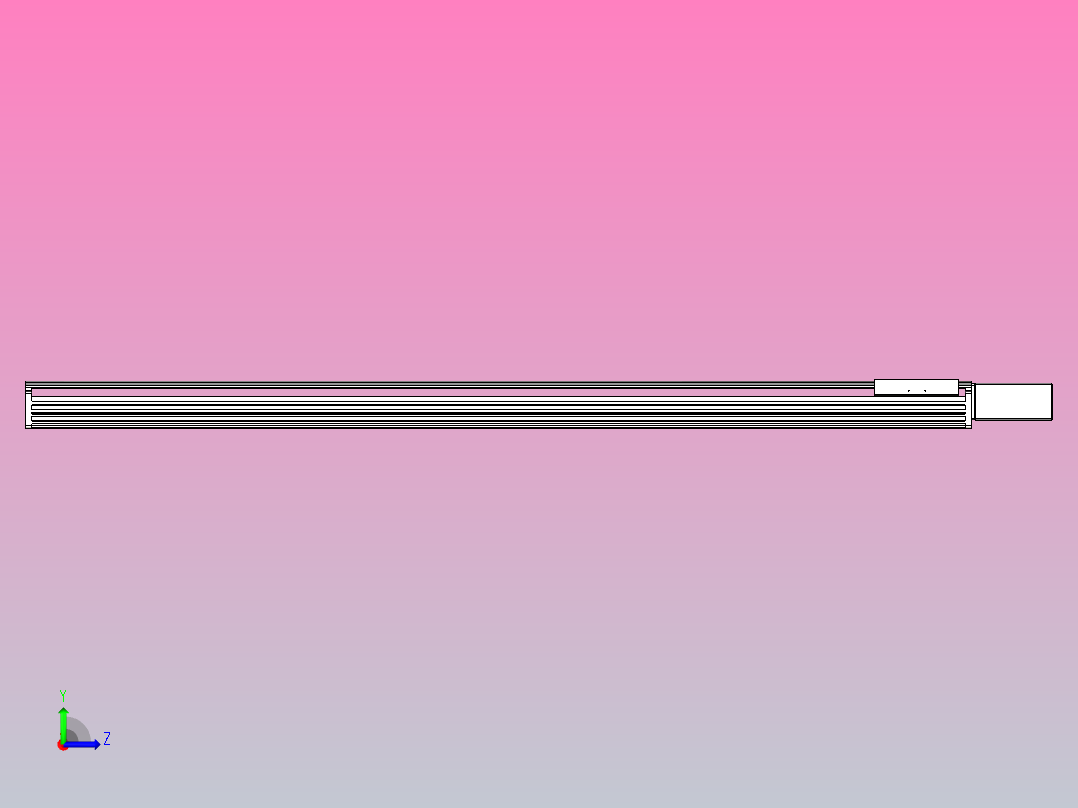 皮带直线轴半封闭可选导轨TPA-HNB-202D-140-L1900-ML-Y-P75-N3左视图