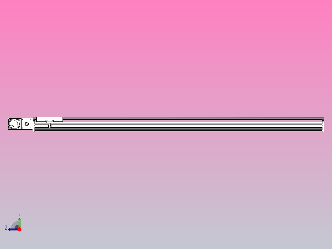 皮带直线轴半封闭可选导轨TPA-HNB-202D-140-L1900-ML-Y-P75-N3右视图