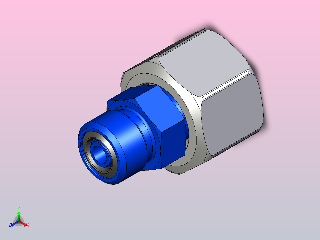 硬管连接用工业通用接头4-8s_lohu86-s正等轴测图