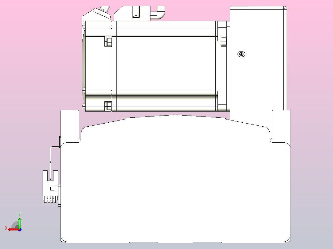 皮带直线轴半封闭可选导轨TPA-HNB-202D-140-L2250-LU-Y-P75-N3后视图