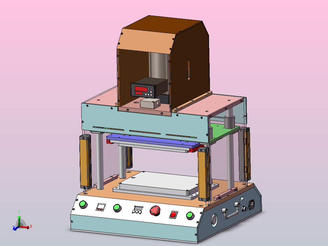 A18 气动压合机带压力传感器主视图