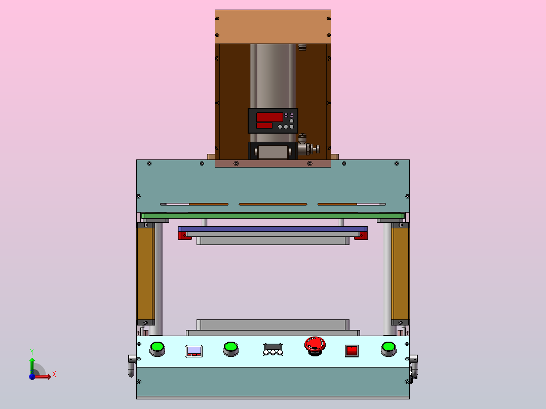 A18 气动压合机带压力传感器前视图