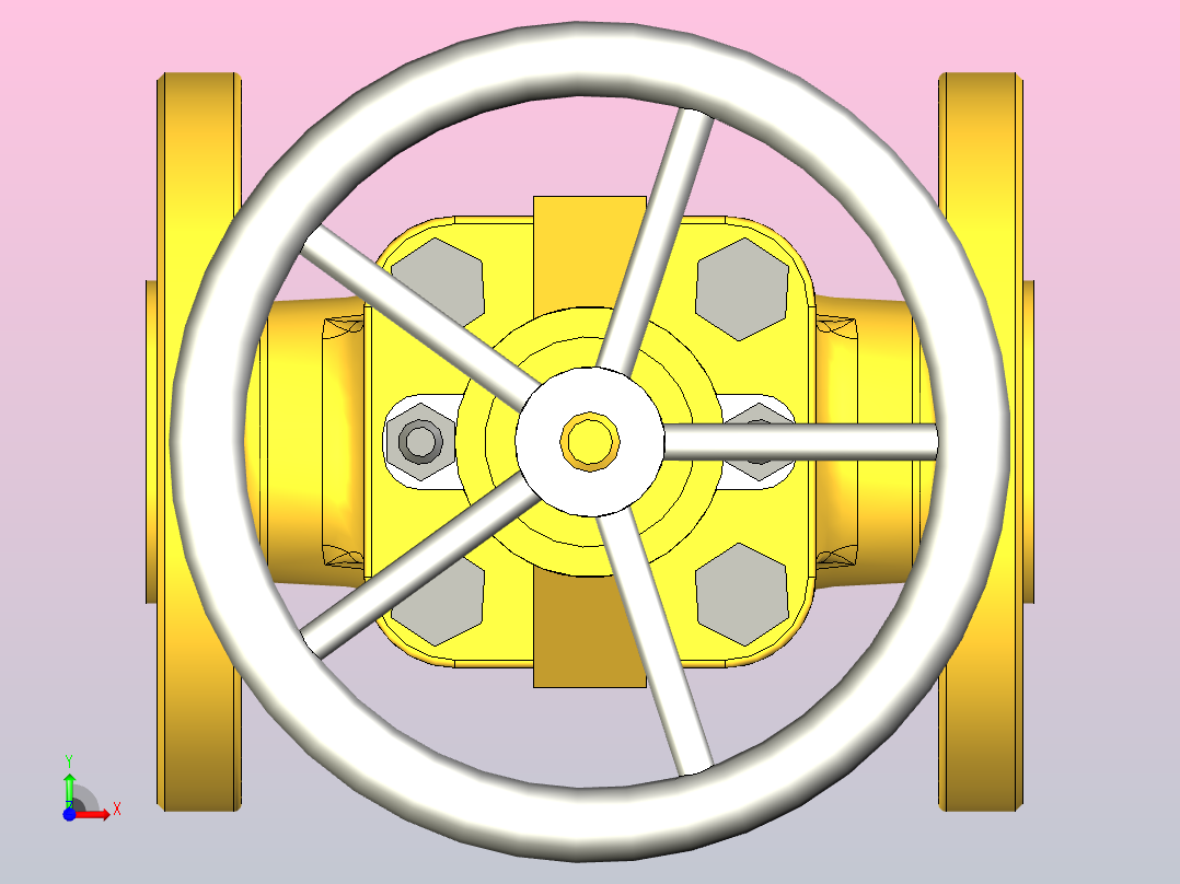 ASME B16.10闸阀法兰端-150级3-4英寸R.F前视图