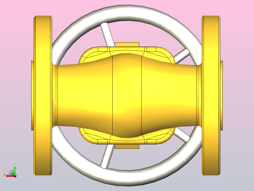ASME B16.10闸阀法兰端-150级3-4英寸R.F后视图