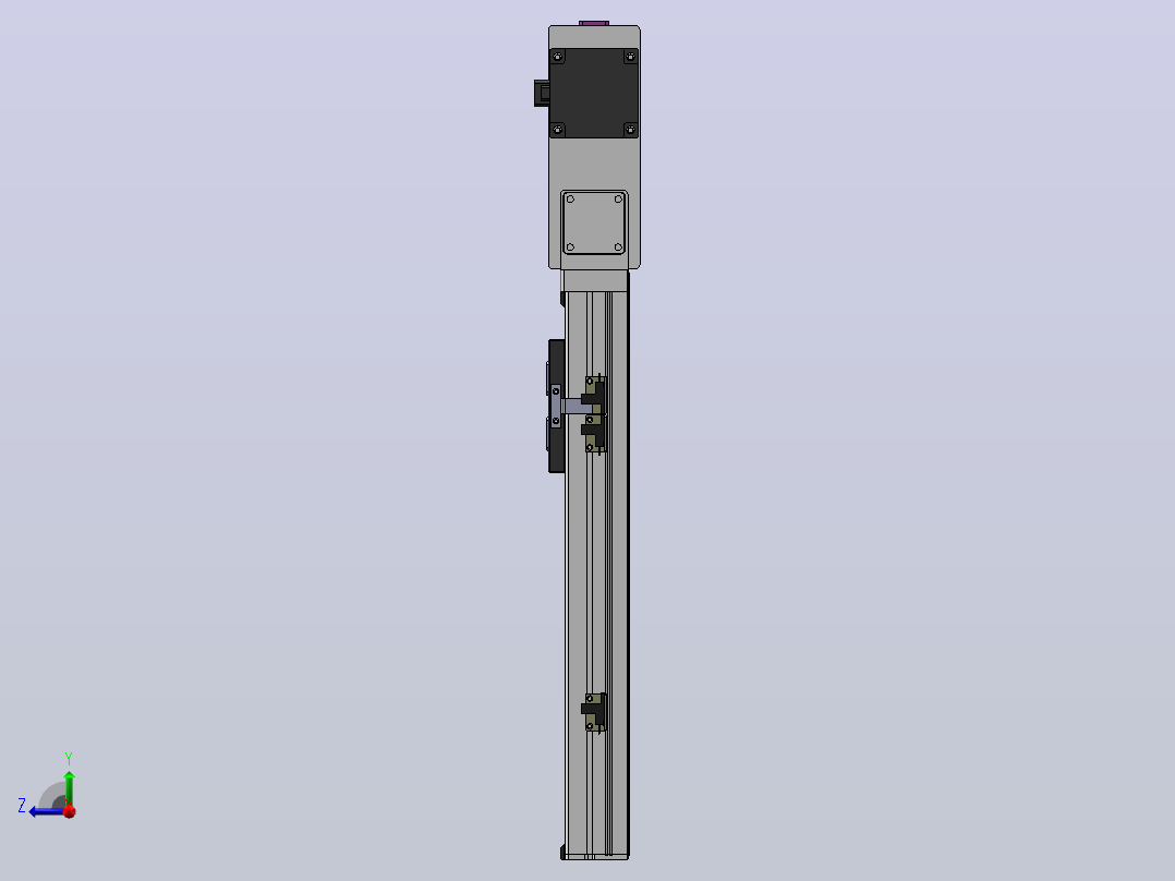 DMB65-LBCR同步带模组直线模组（电机左后折）[DMB65-L66S300-DT100-C2U-LBCR]右视图