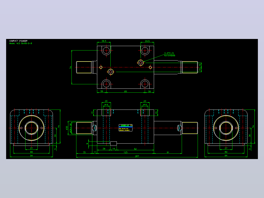薄型气缸转角下压缸2D-HCS50x50-D-B