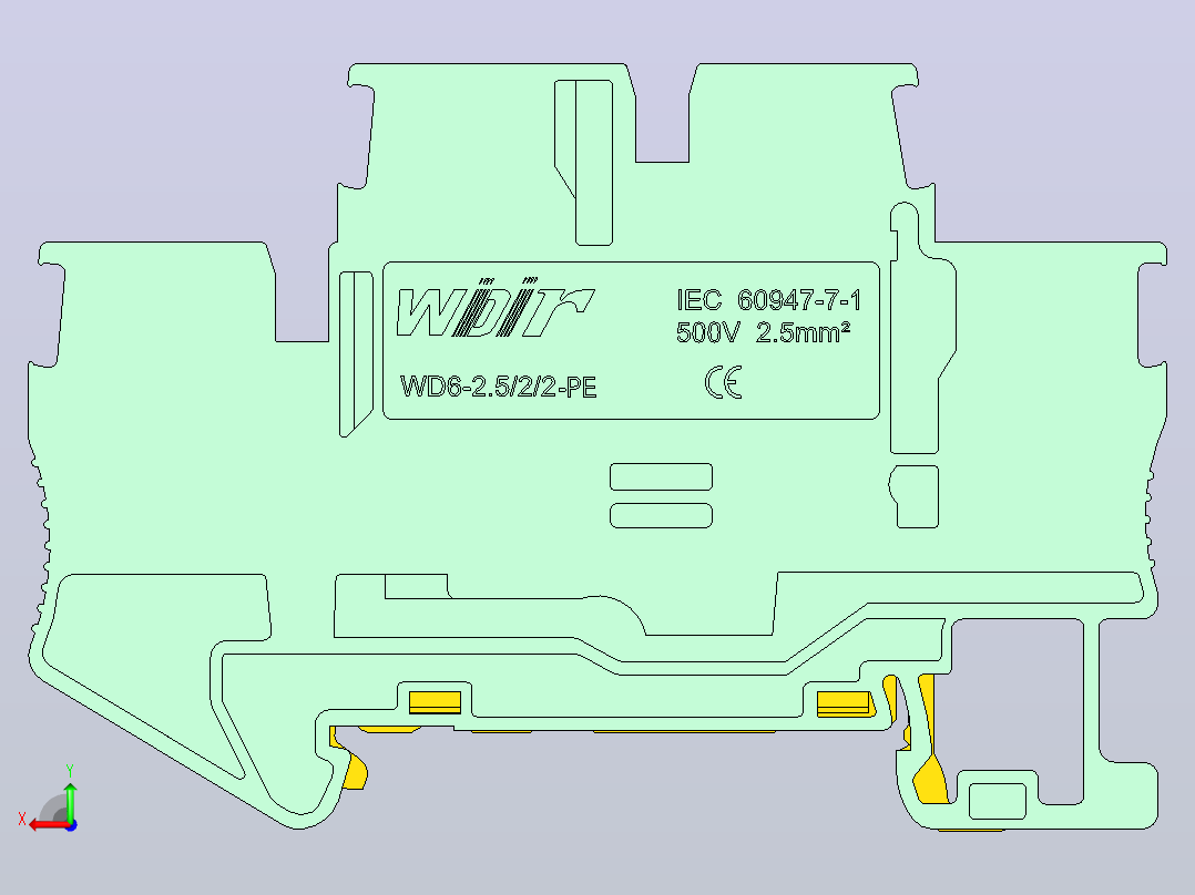 电器通用端子台ZIW92-2.5C后视图