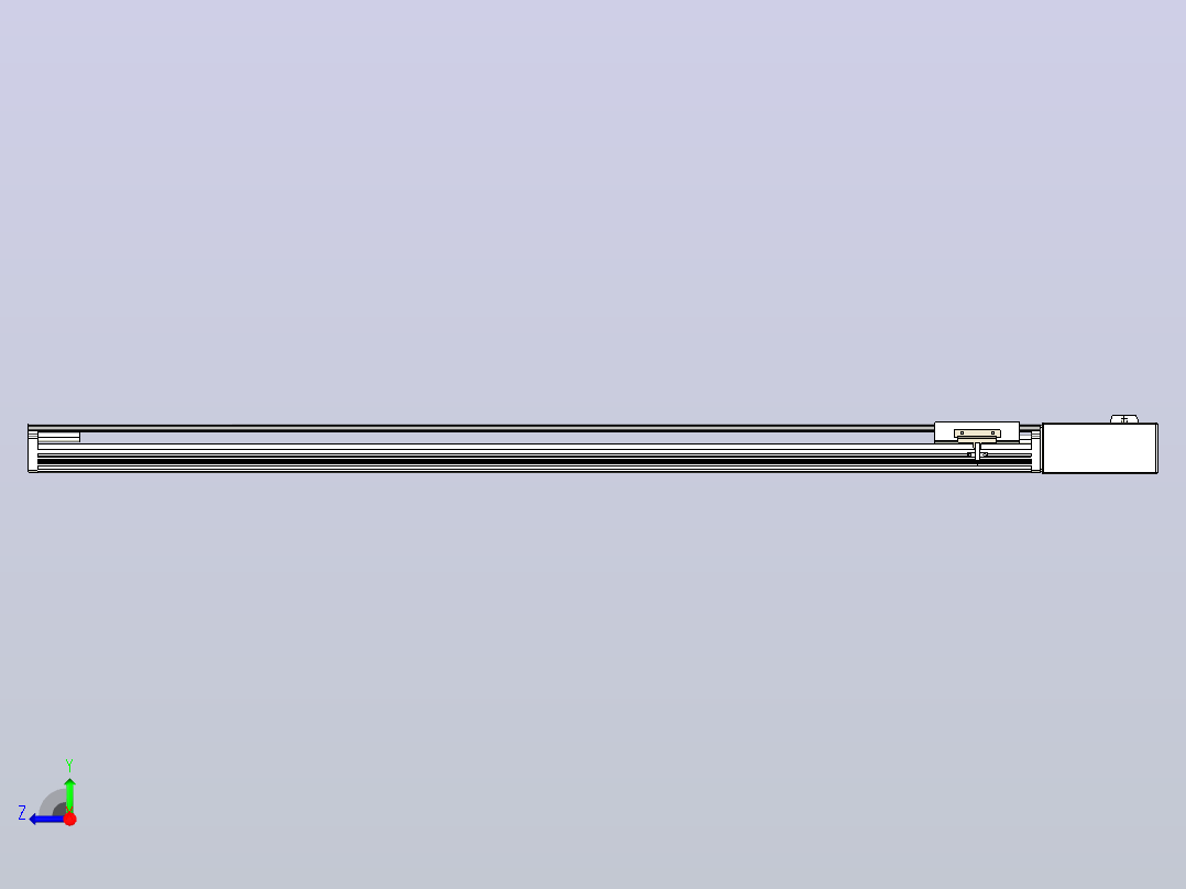 皮带直线轴半封闭可选导轨TPA-HNB-105D-90-L1100-ML-Y-P20-N3右视图