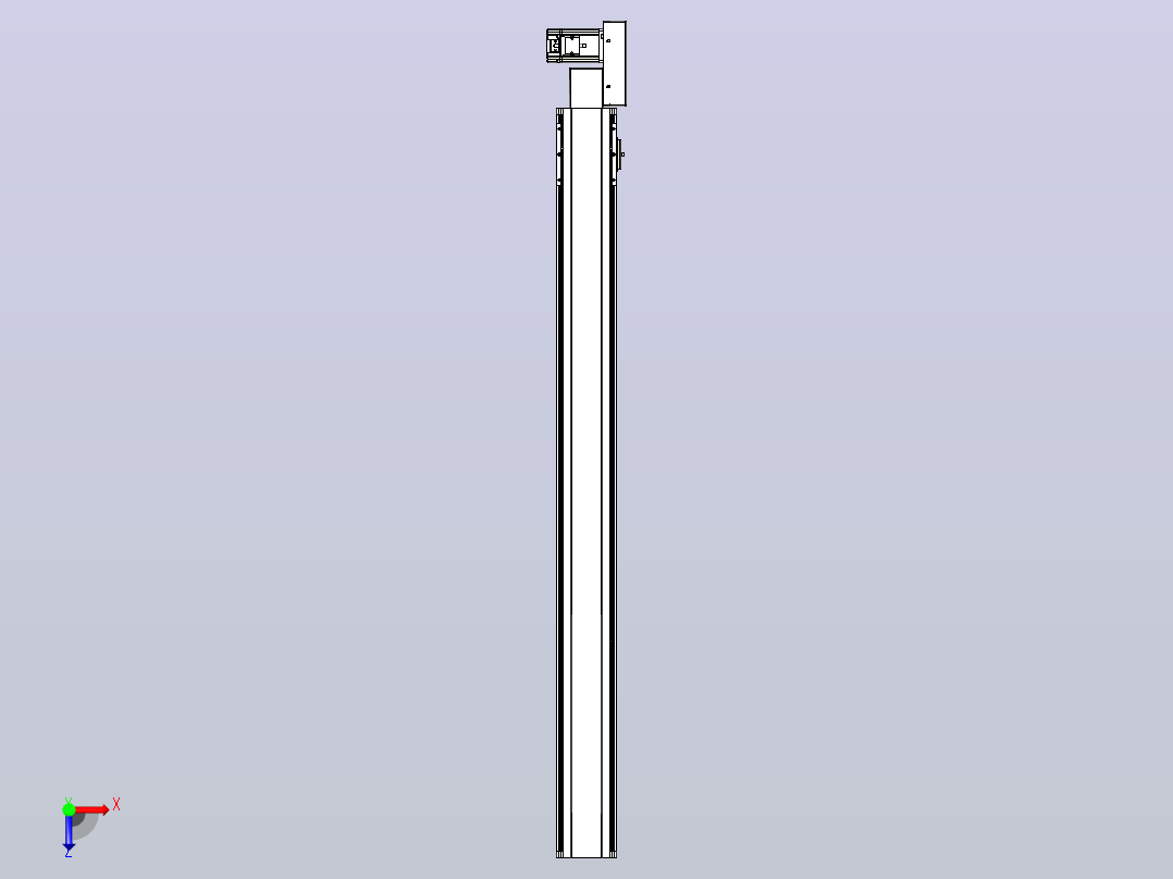 皮带直线轴半封闭可选导轨TPA-HNB-105D-90-L1100-ML-Y-P20-N3俯视图