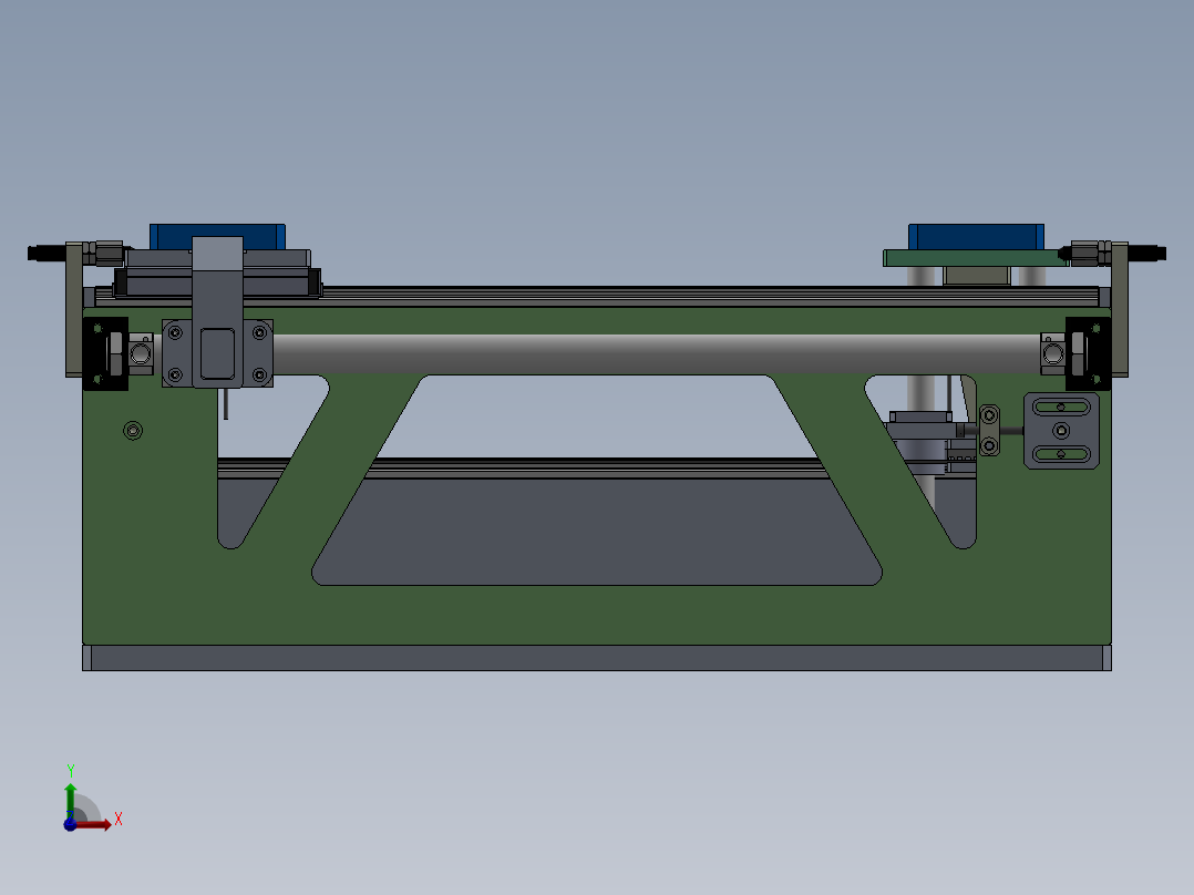双工位交互供料机构（sw20可编辑+工程图）前视图