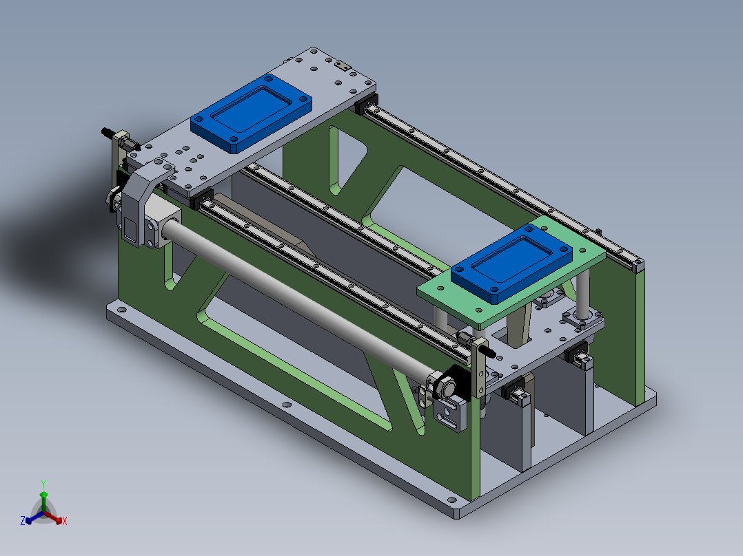 双工位交互供料机构（sw20可编辑+工程图）正等轴测图