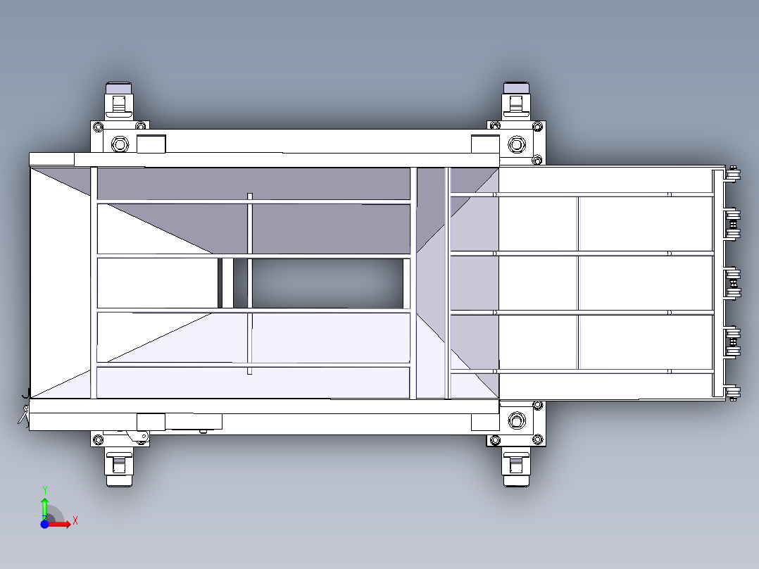 工业食品输送机结构3D图纸 CATIA设计前视图
