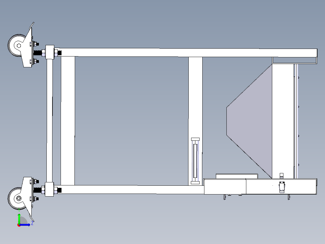 工业食品输送机结构3D图纸 CATIA设计左视图