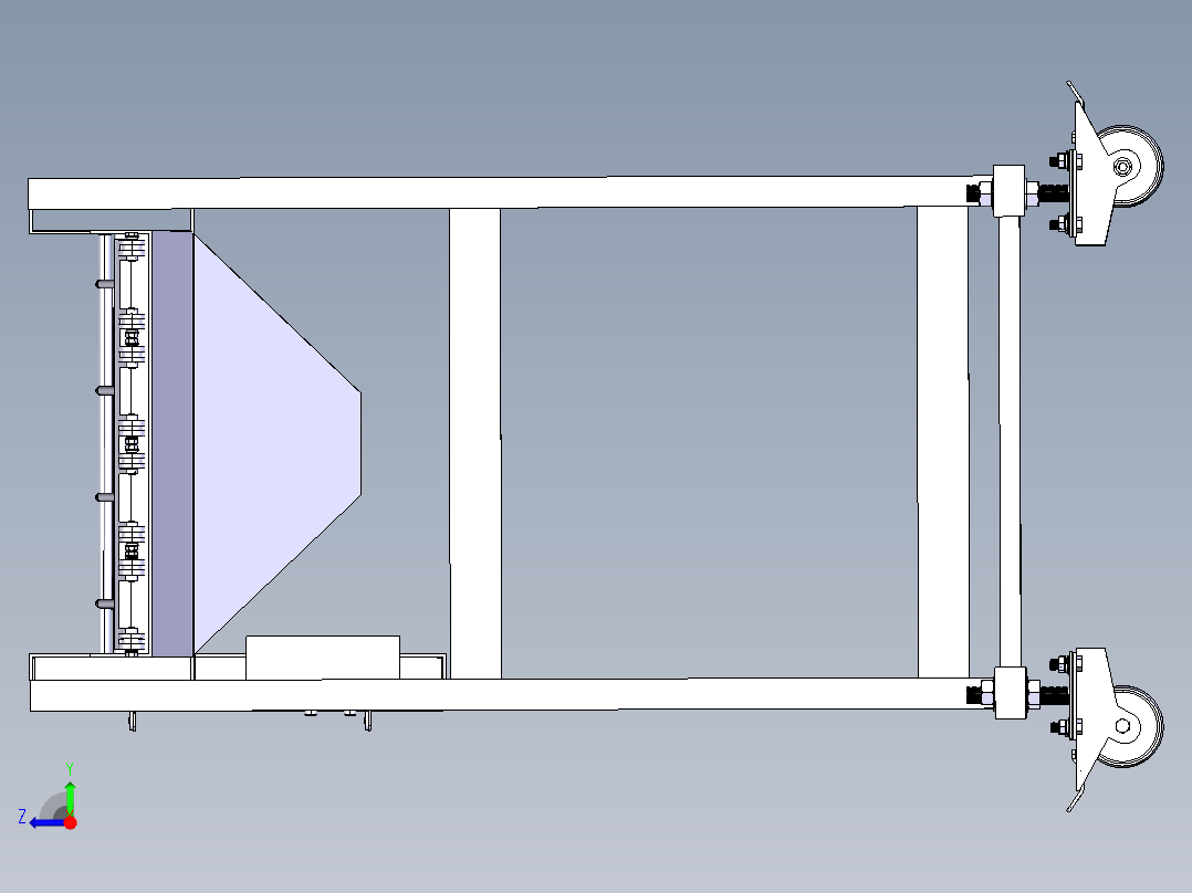 工业食品输送机结构3D图纸 CATIA设计右视图