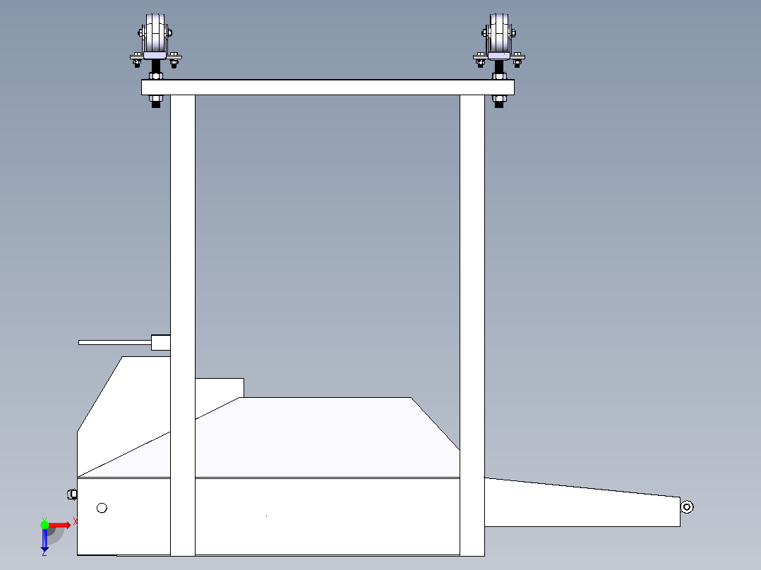 工业食品输送机结构3D图纸 CATIA设计俯视图