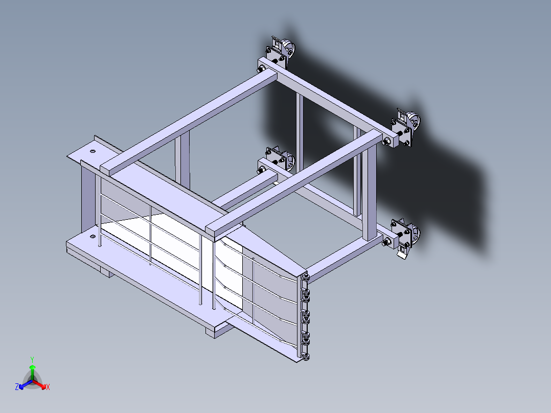 工业食品输送机结构3D图纸 CATIA设计正等轴测图