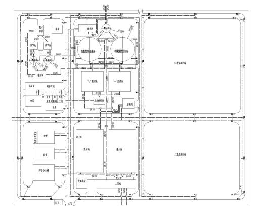 10万吨给水厂设计CAD图纸（含设计说明）高程布置机械搅拌澄清池缩略图