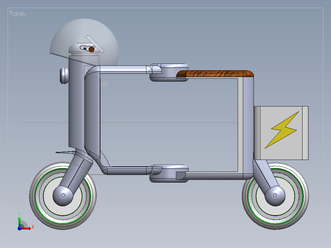 小型摩托车3D模型前视图