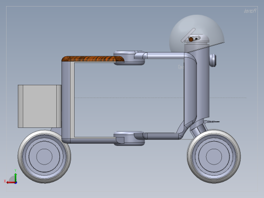 小型摩托车3D模型后视缩略图