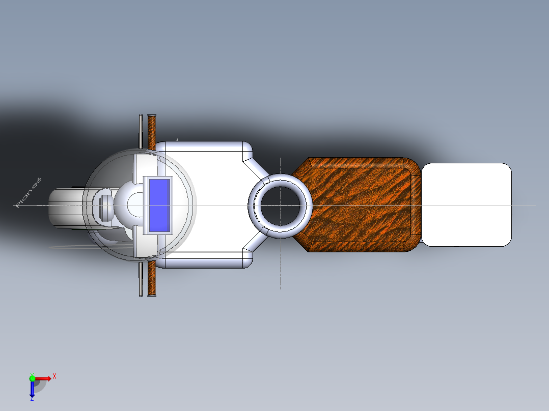 小型摩托车3D模型俯视图