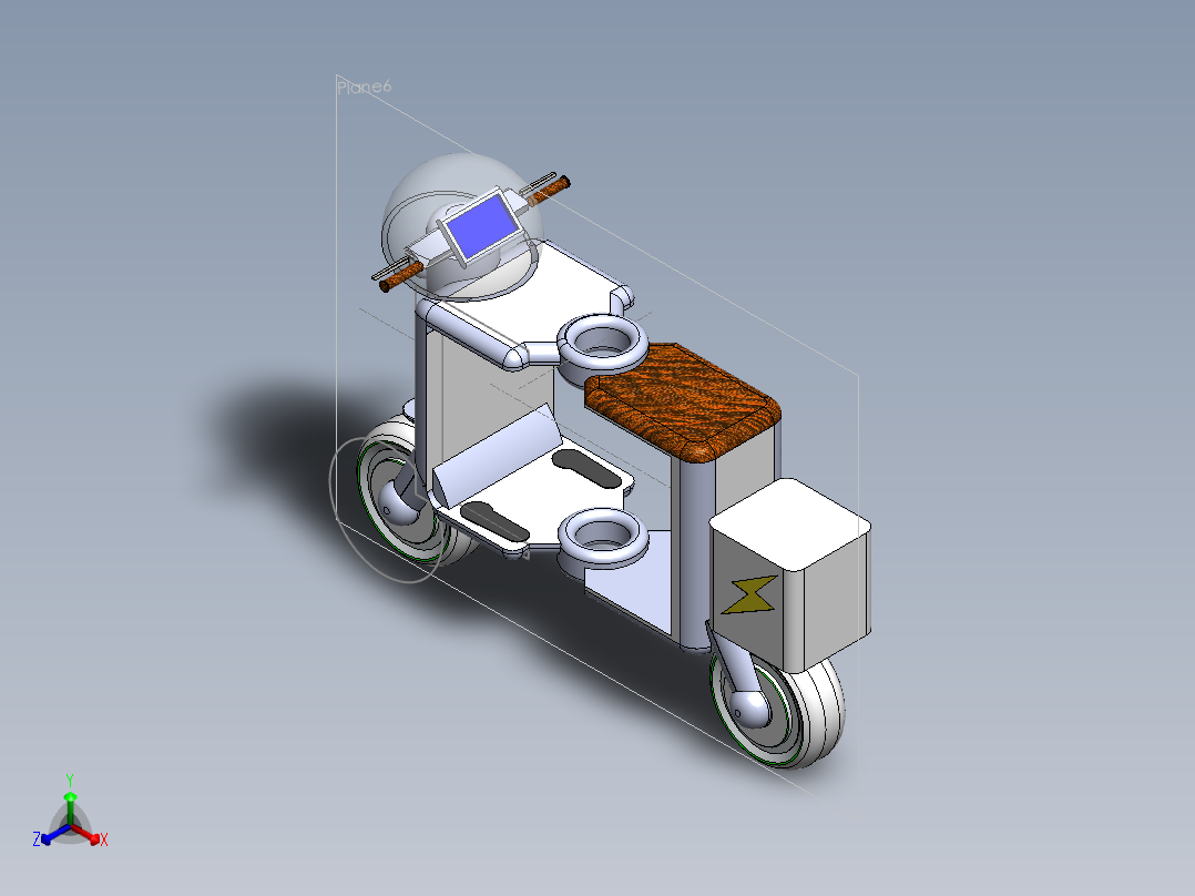 小型摩托车3D模型正等轴测图