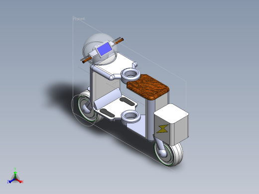 小型摩托车3D模型正等轴测缩略图