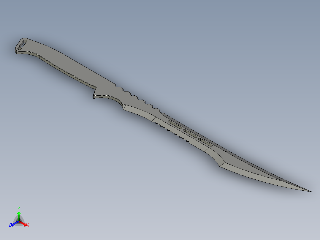 狼牙忍者刀正等轴测图