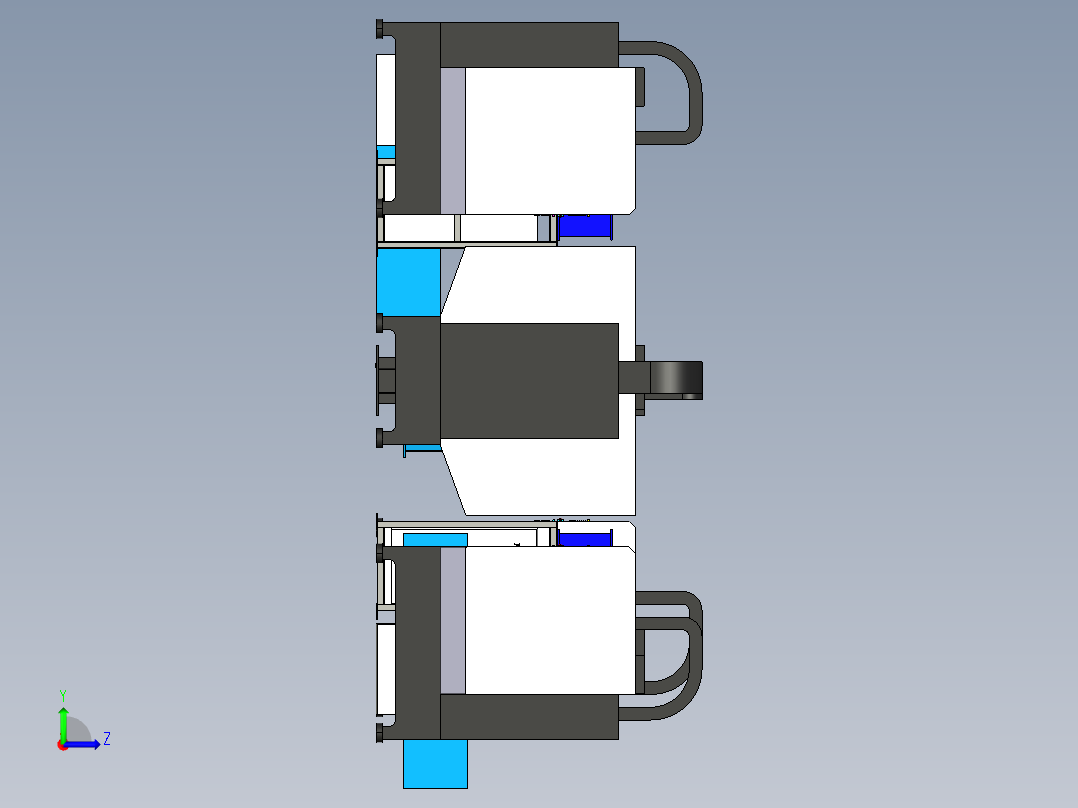 汽车拨叉上下料左视图
