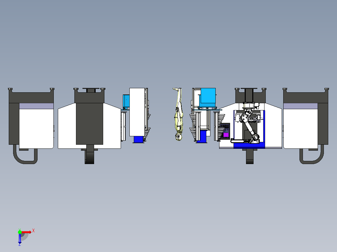 汽车拨叉上下料俯视图