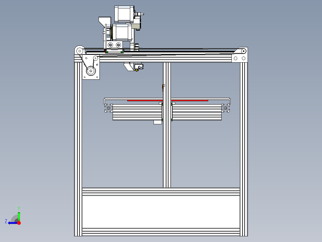 3D打印机模型右视图