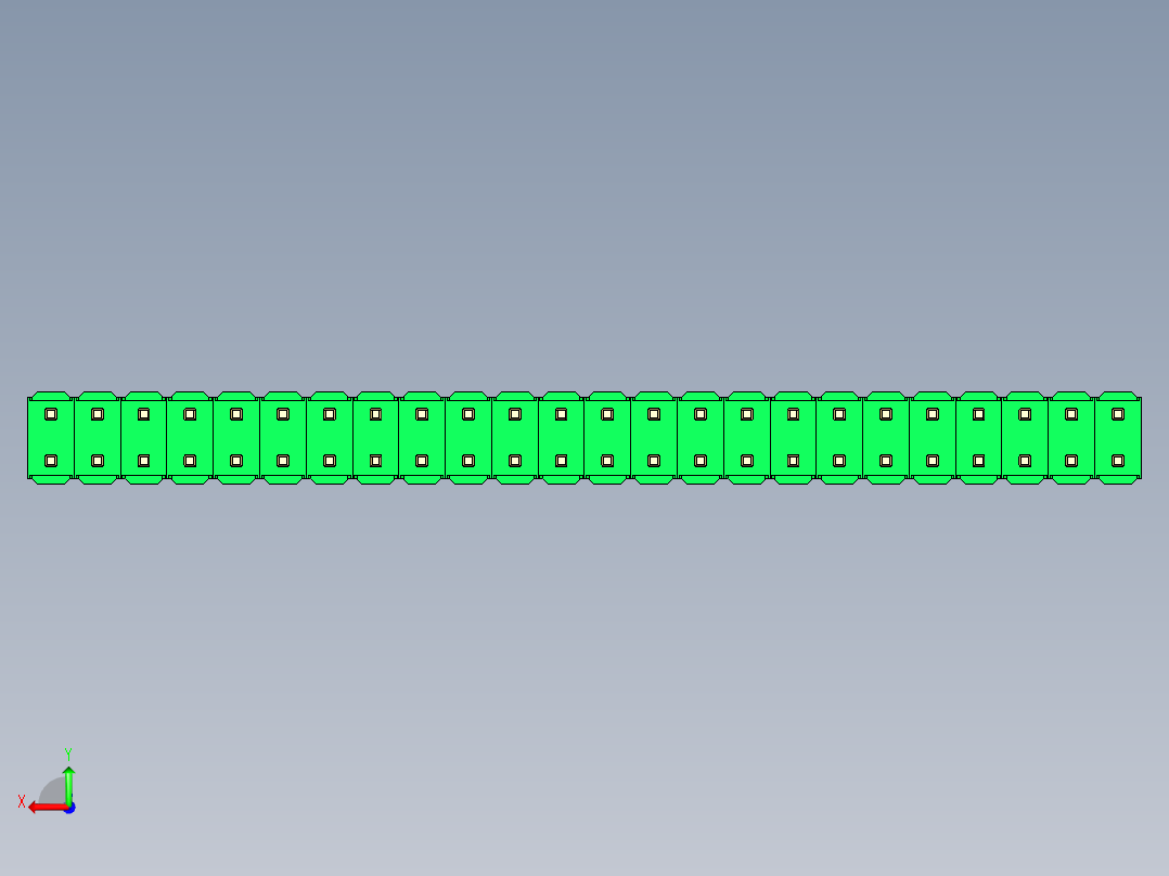 彩色公头100mil（2.54mm）系列-DS1021_green_2x24p_100mil_Type5_rev1.0后视图