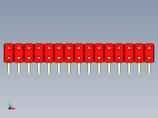 彩色公排针 100mil 2.54mm 系列-DS1022_red_2x15p_100mil_TypeD_rev1.0前视缩略图