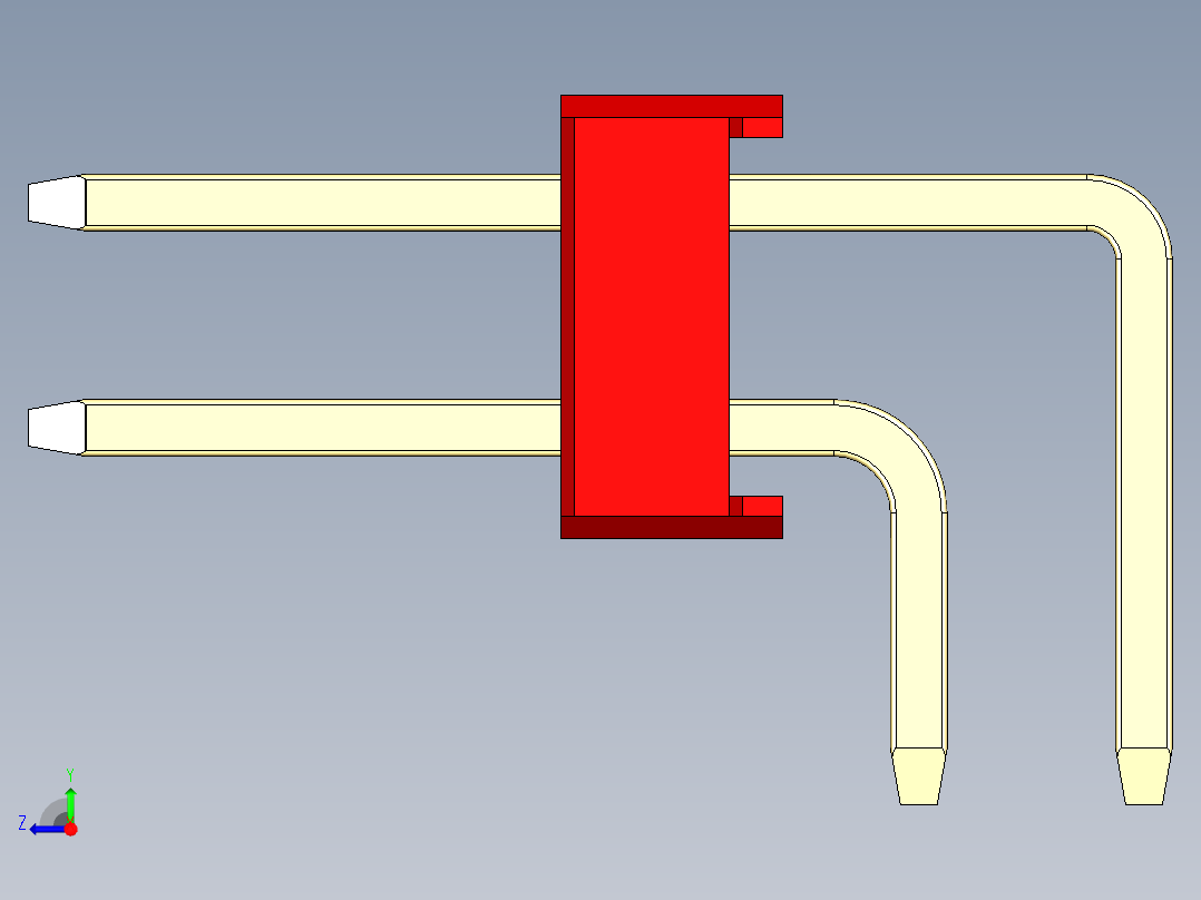 彩色公排针 100mil 2.54mm 系列-DS1022_red_2x15p_100mil_TypeD_rev1.0右视图