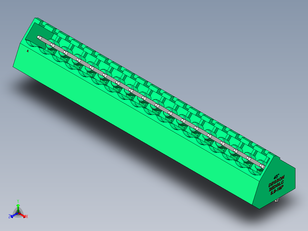 DEGSON 2EDG 系列 5.0mm 可插拔接线端子组-2EDGLC-5.0-18P-14-00AH主视图