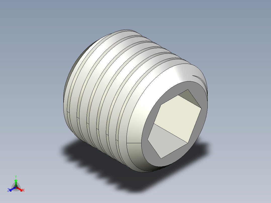 DIN 913-ISO 4026 固定螺钉-M22 L=20.STEP主视图