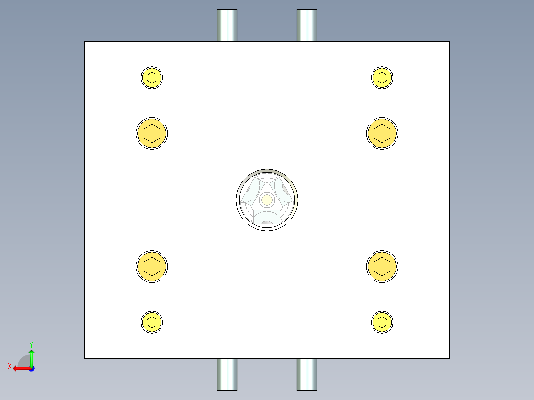 扣锁式圆盖注塑模（斜顶机构）50后视图