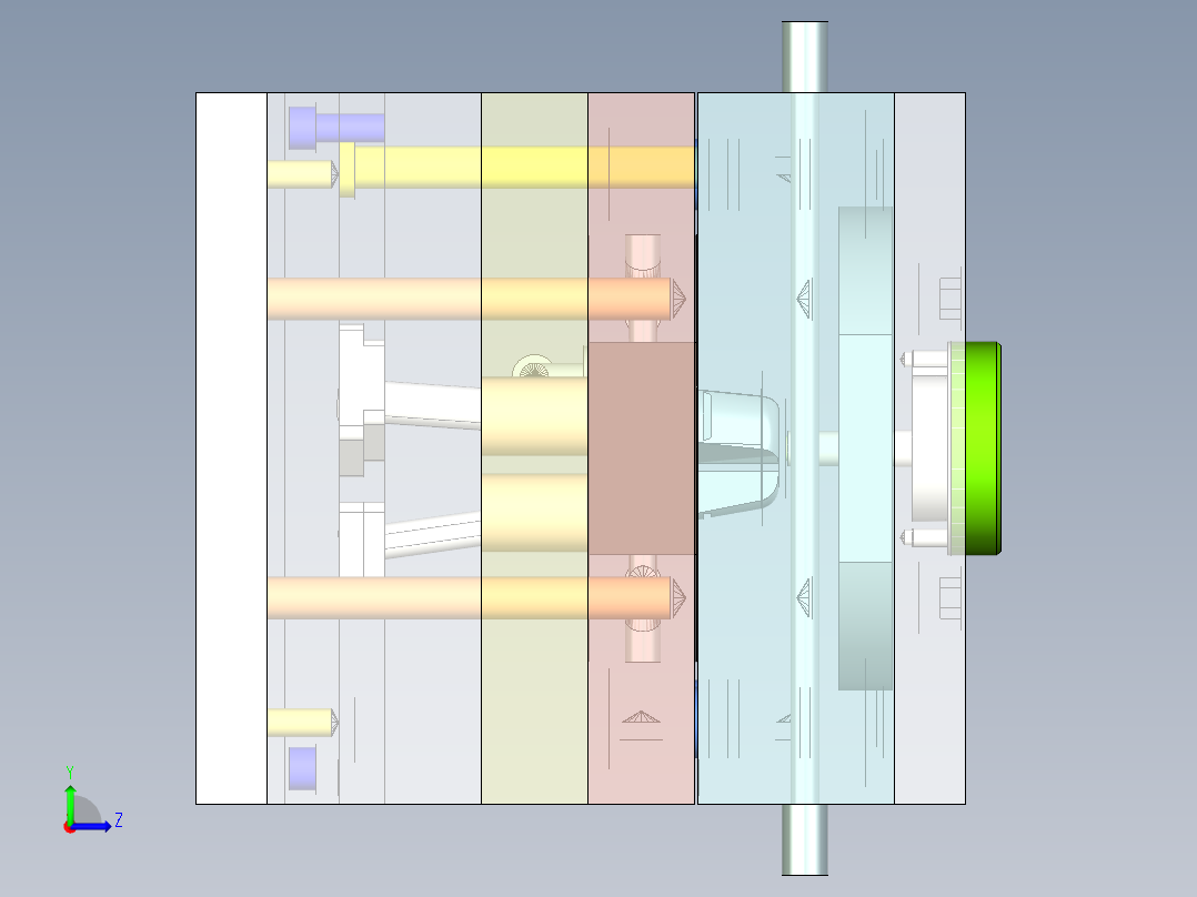 扣锁式圆盖注塑模（斜顶机构）50左视图
