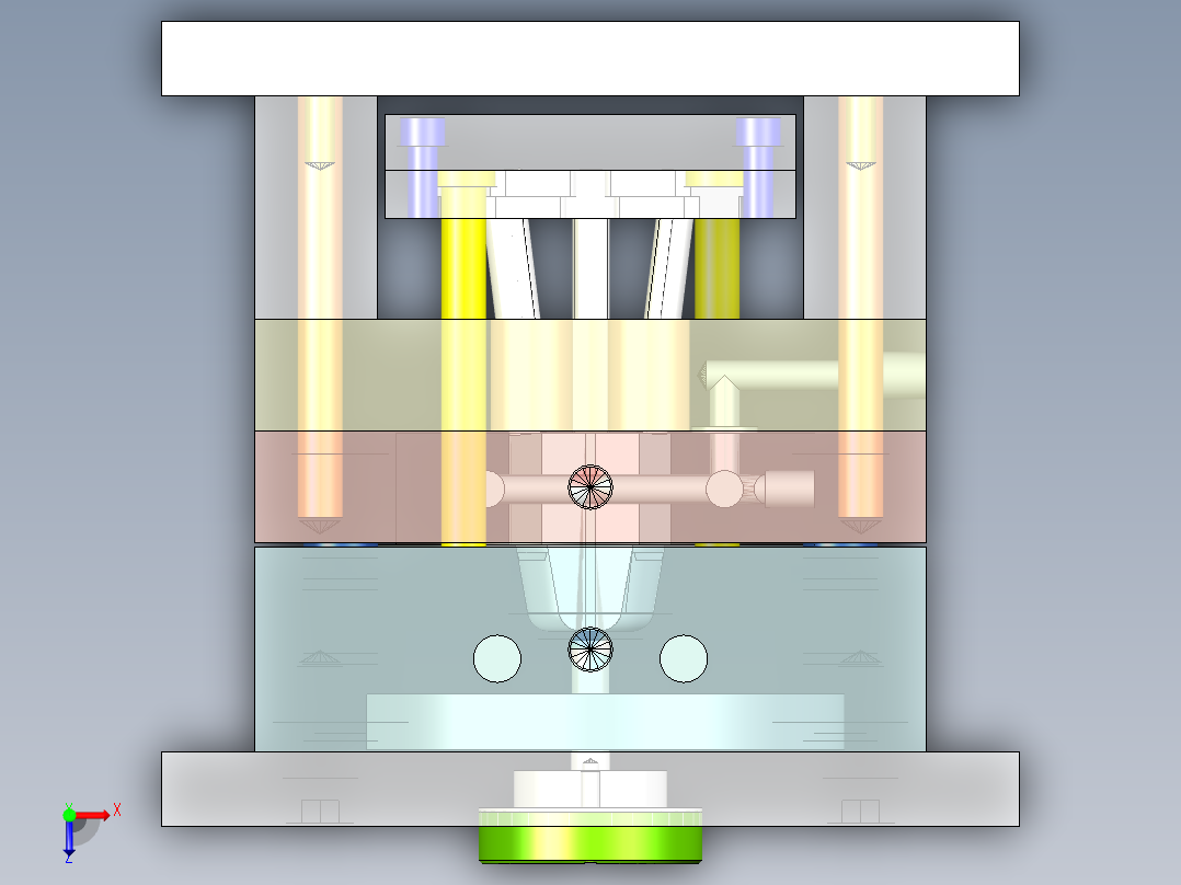 扣锁式圆盖注塑模（斜顶机构）50俯视图