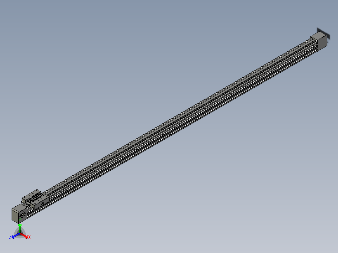 威洛博直线电机模组EB4-L80-S1550-光轴正等轴测图
