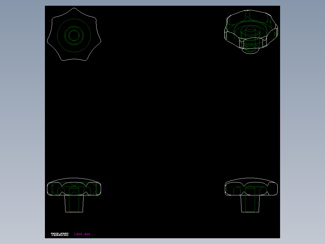 星型把手(鑄鋼)2465-2D多系列多零件图纸模型