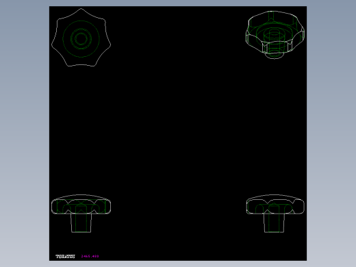 星型把手(鑄鋼)2465-2D多系列多零件图纸模型