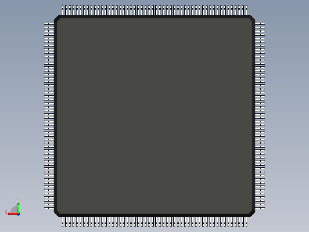 元器件3D封装QFP208_FPT-208P-M02172后视图