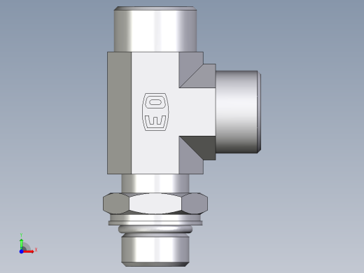 卡套式工业通用硬管接头EO_Adjustable_locknut_run_tee_LEE15LMOROMDCF前视缩略图