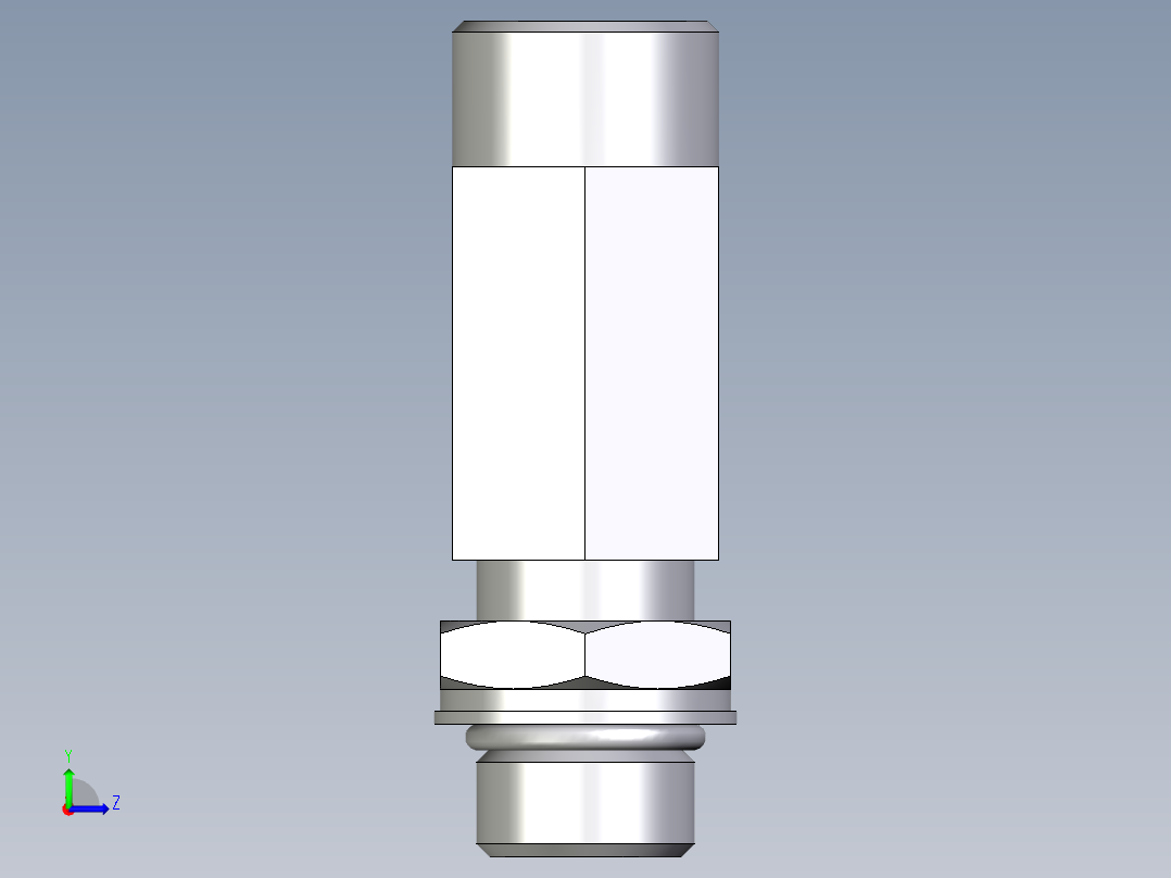 卡套式工业通用硬管接头EO_Adjustable_locknut_run_tee_LEE15LMOROMDCF左视图