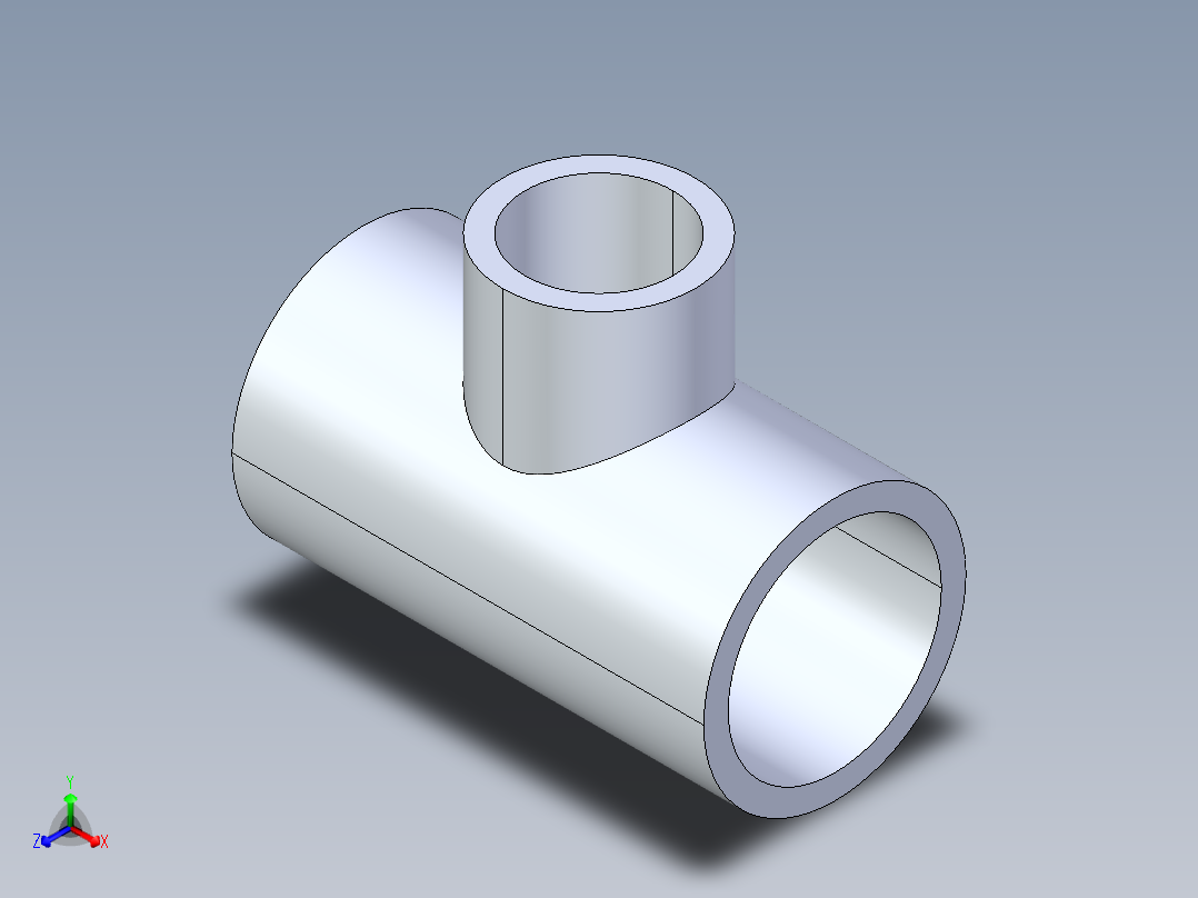 聚氯乙烯配件02-Sch80_ReducingTee_SxSxS_801-211_1.5in x 1in主视图