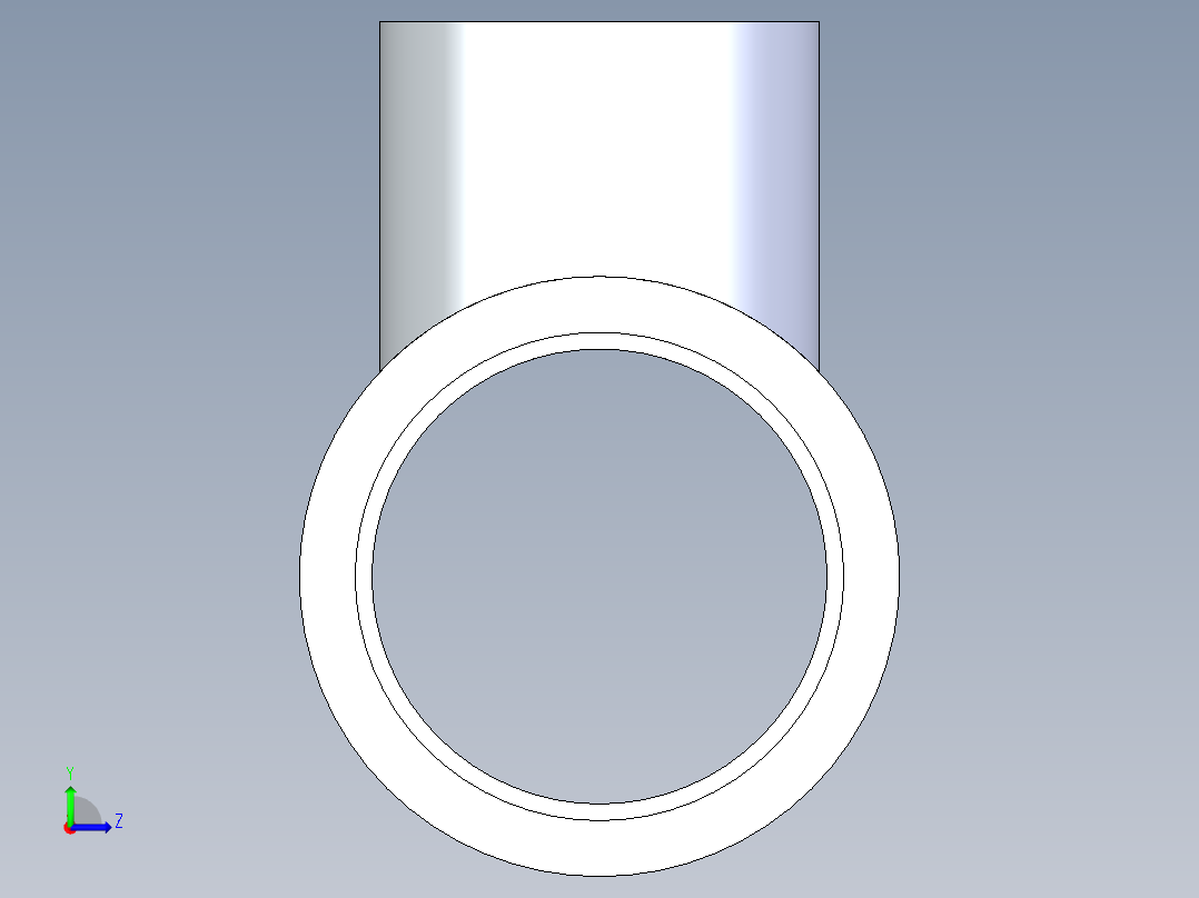 聚氯乙烯配件02-Sch80_ReducingTee_SxSxS_801-211_1.5in x 1in左视图